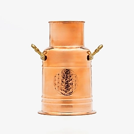 %100 Saf Bakır Yaşam Çiçeği İşlemeli Lale Vazo