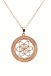 925 Ayar Gerçek Gümüş Rose Renkli 21B Bereket Kolye