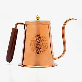 %100 Saf Bakır Yaşam Çiçeği Elegant Kahve Demliği