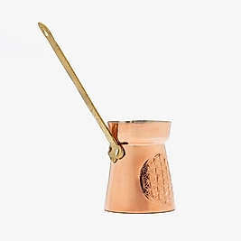 %100 Saf Bakır Yaşam Çiçeği İşlemeli Lovely Cezve 4 Kişilik