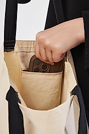 Yaşam Çiçeği Siyah Askılı Bez Çanta