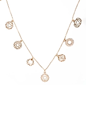 925 Ayar Gerçek Gümüş Rose Renkli 7 Çakra Şifa Kolye