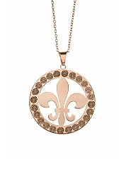 925 Ayar Gerçek Gümüş Rose Renkli Zambak Güç ve Şifa Kolye