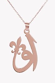 925 Ayar Gerçek Gümüş Rose Renkli Elif Vavdan Zambak Enerjisine Kolye