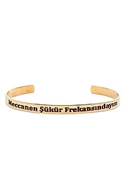 925 Ayar Gerçek Gümüş Altın Renkli Meccanen Bileklik (Unisex)