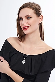 925 Ayar Gerçek Gümüş Zambak Kolye