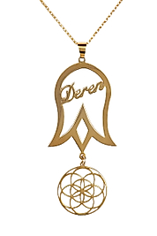 925 Ayar Gerçek Gümüş Altın Renkli Under Lale Kolye