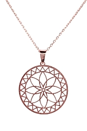 925 Ayar Gerçek Gümüş Rose Renkli Yıldız Yükselişi Formun Ötesi Kolye