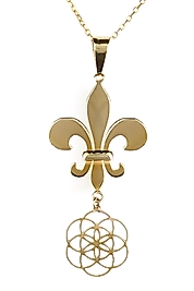 925 Ayar Gerçek Gümüş Altın Renkli Zambaktan Yaşam Çiçeğine Kolye