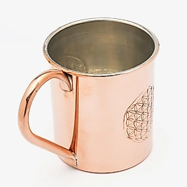 %100 Saf Bakır Yaşam Çiçeği İşlemeli Gül Kupa