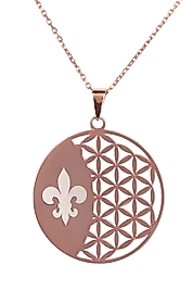 925 Ayar Gerçek Gümüş Rose Renkli Change Zambak Kolye