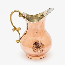 %100 Saf Bakır Yaşam Çiçeği İşlemeli Lotus Sürahi